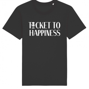 Ticket to Happiness - T-Shirt - Black - Men - Merch - Shop - Happiness Shirt