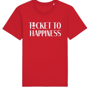 Ticket to Happiness - T-Shirt - Red - Men - Merch - Shop - Happiness Shirt