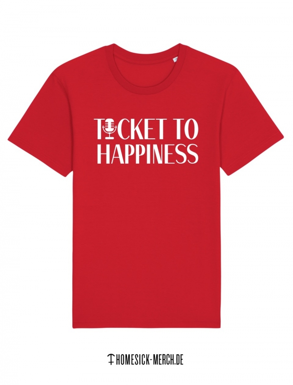 Ticket to Happiness - T-Shirt - Red - Men - Merch - Shop - Happiness Shirt